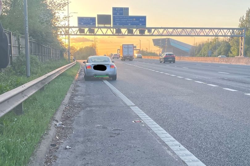 The Audi driver ran out of fuel on the M60 near Manchester