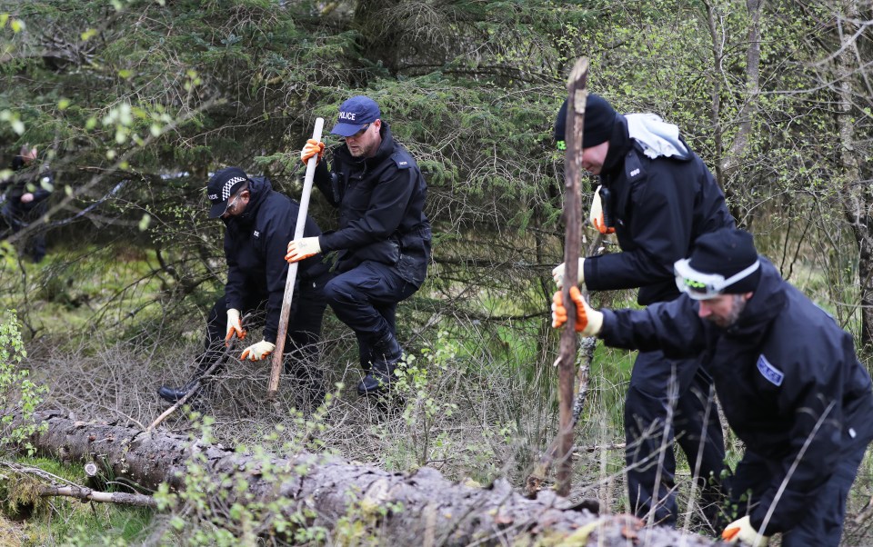 Police have been searching woodland today