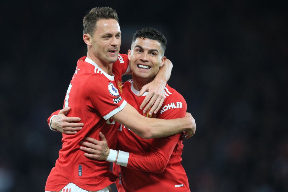 The Portuguese celebrates with Matic on Thursday night