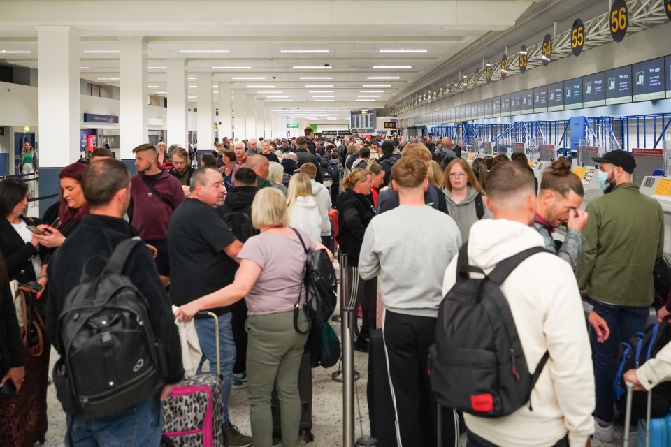 Brits are already facing huge queues at airports this morning