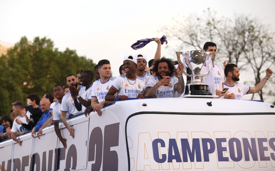 Real Madrid were straight on an open-top bus to celebrate their title