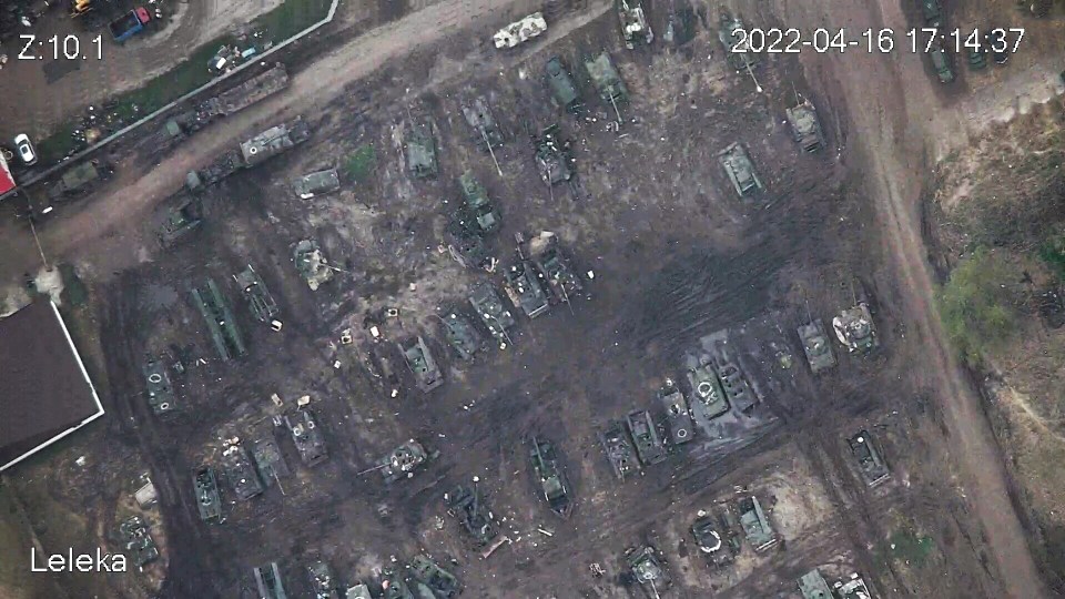 Spy drones have found a massive ‘tank graveyard’ ten miles inside Russia