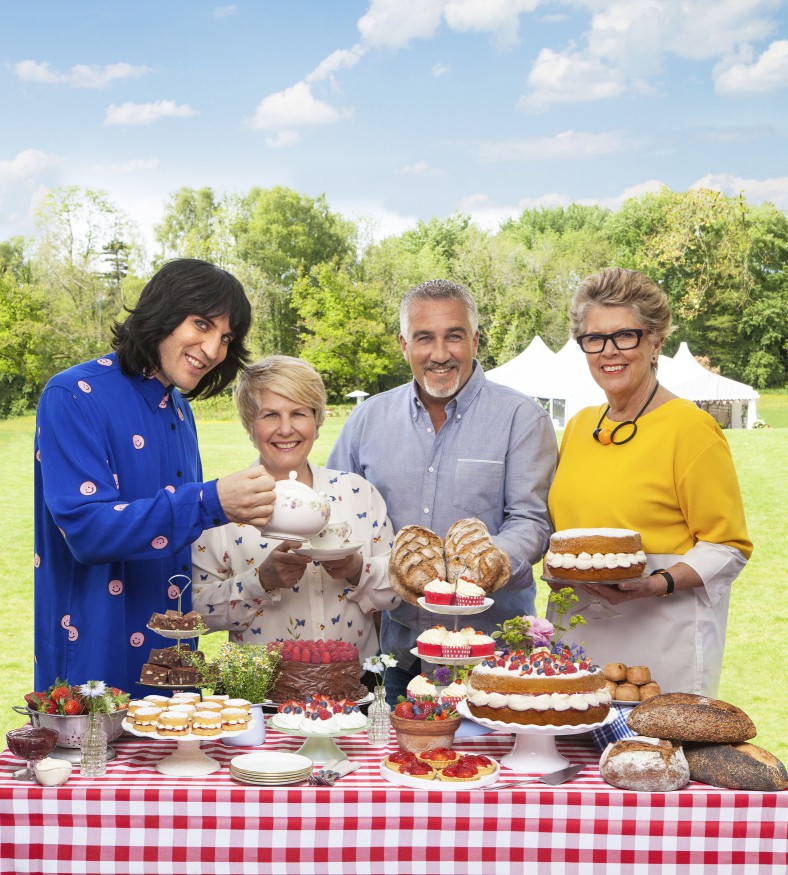 Noel Fielding as co-host on Great British Bake-Off