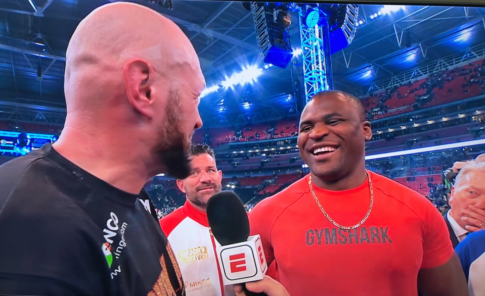 The pair laughed and joked about the bout, which Fury reckons will be 'explosive'