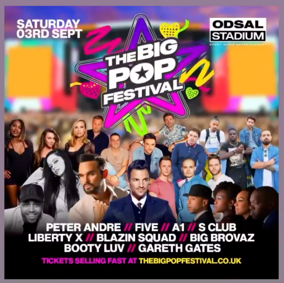 Peter Andre is appearing at the Big Pop Festival with Gareth Gates