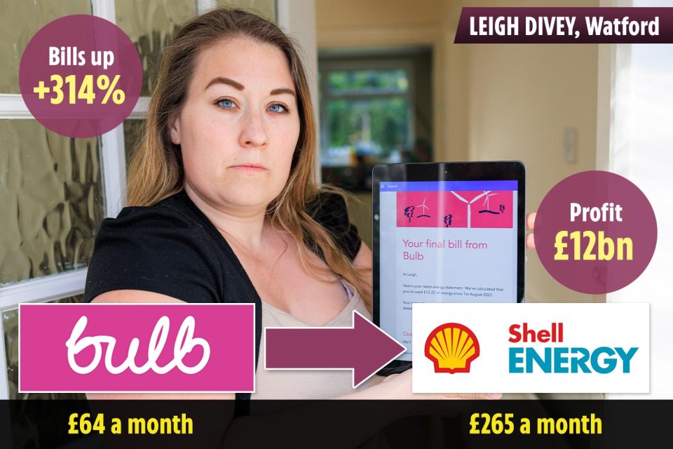 Mum-of-two Leigh is refusing to pay her new tariff after her energy provider upped her bill by more than 300 per cent