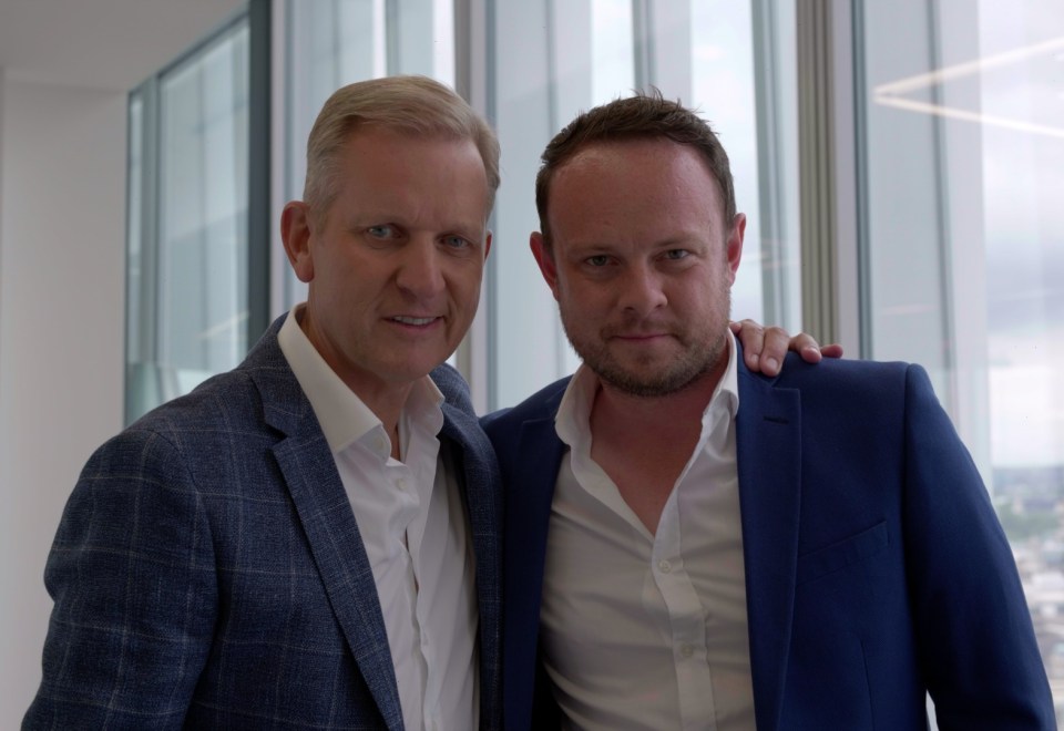 Jeremy pictured with The Sun's executive showbiz editor Simon Boyle