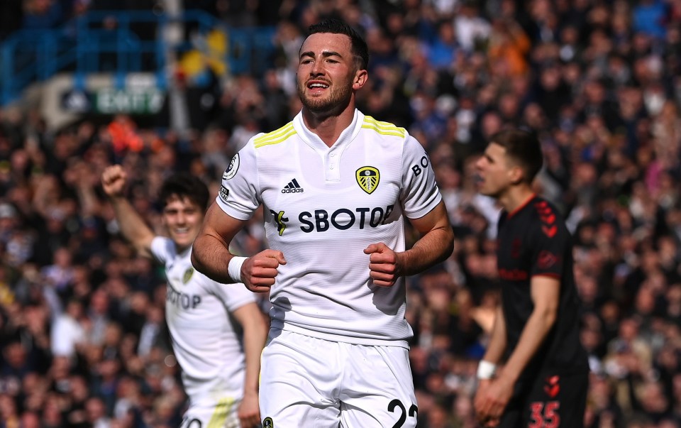 Jack Harrison celebrates Leeds' opener