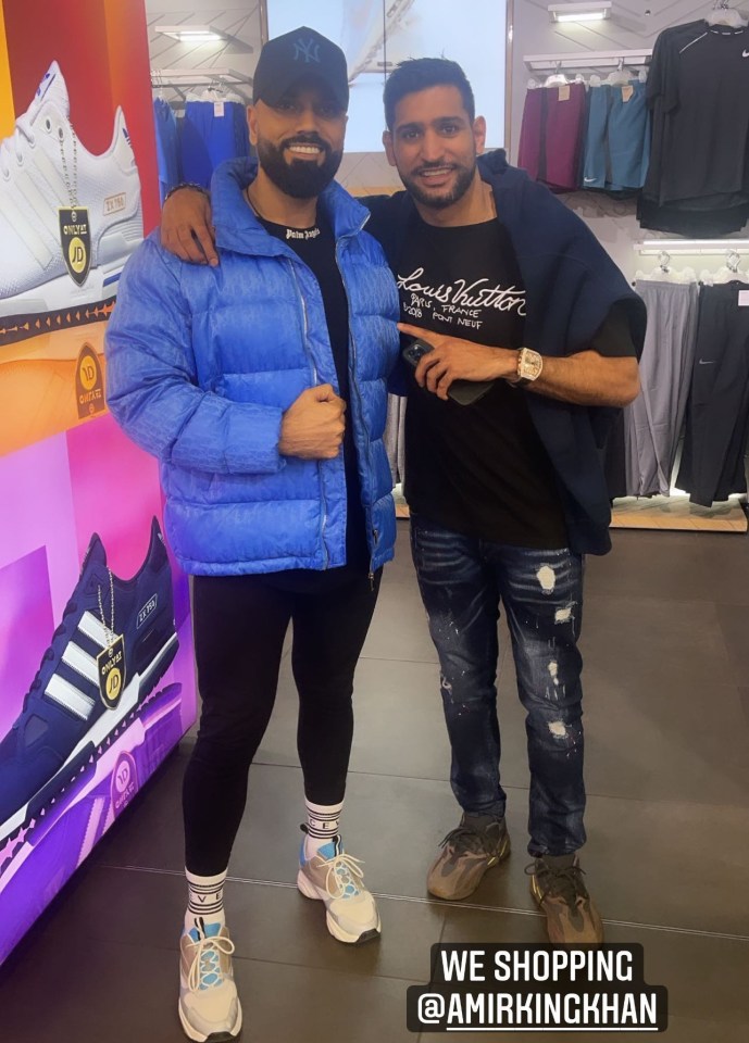 Hours earlier Amir was pictured with a fan in Oxford Street wearing one of his luxury watches