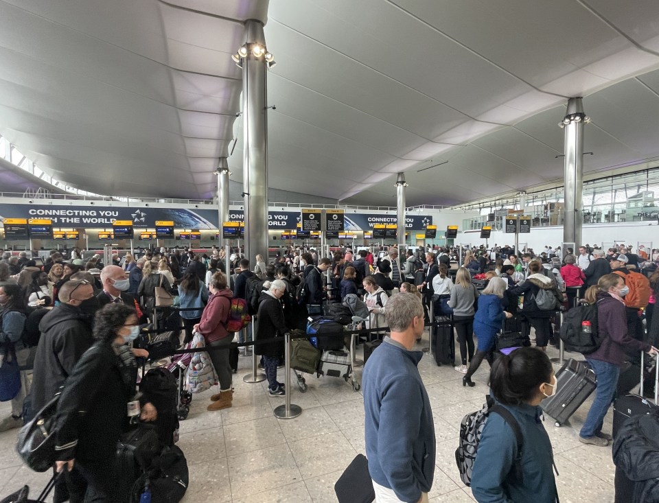 Large queues at Heathrow terminal 2 this week