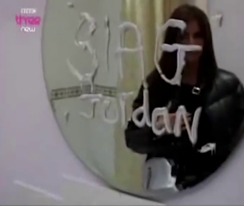 An unpleasant message was shown written on the bathroom mirror