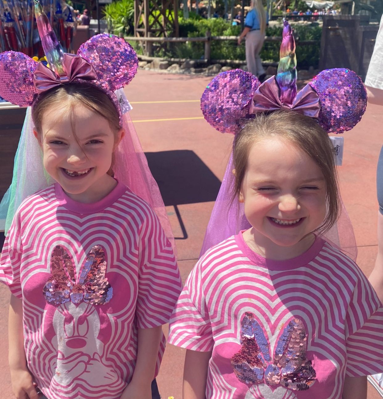 Sue has stocked up on matching T-shirts and Disney ears for the kids