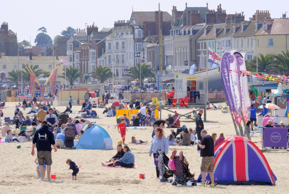 Brits flocked to Weymouth during the bank holiday sunshine