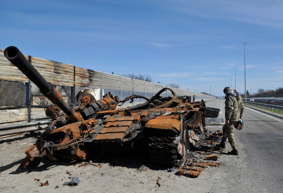 One of the hundreds of Russian tanks obliterated in Ukraine