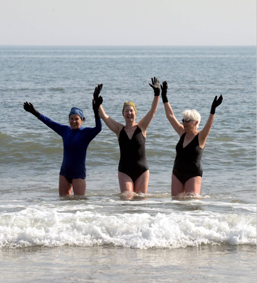 Brave sunseekers took to the water in Tynemouth, North Tyneside