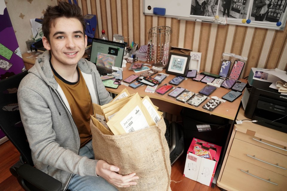 Sam Badger has made £20,000 in 18 months by selling phone cases he makes in his bedroom