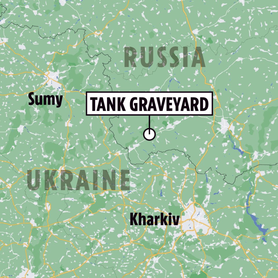 It is thought many of the tanks in the ‘graveyard’ came from the Sumy region