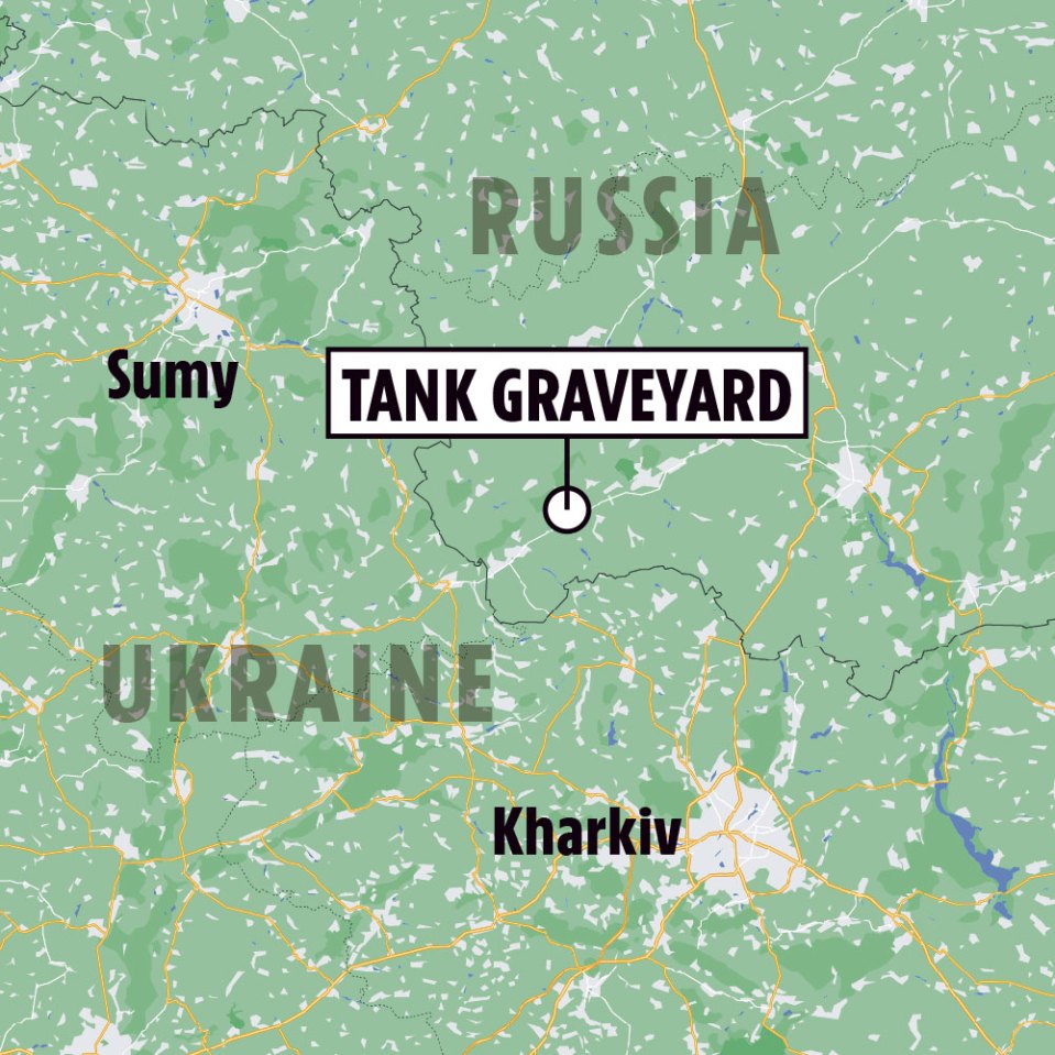 It is thought many of the tanks in the 'graveyard' came from the Sumy region