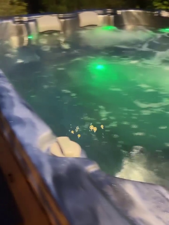 Gemma Collins shared footage of his bubbling garden hot tub