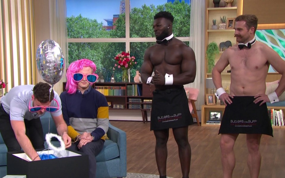 The butlers delivered a box of stag do tat – to the etiquette expert’s horror