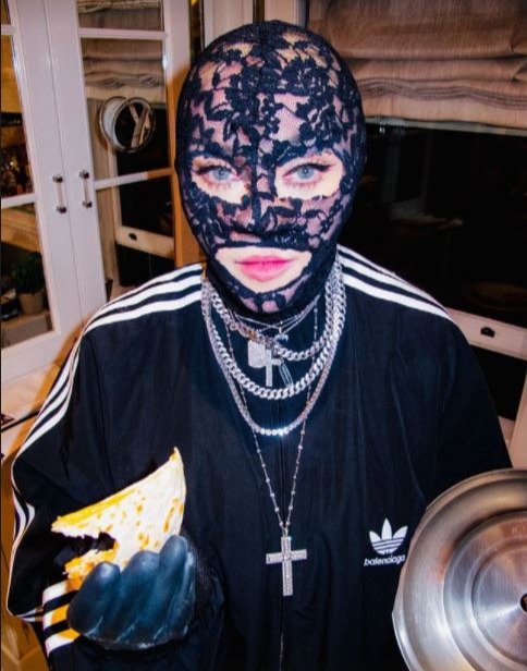 Madonna really put the ‘Mad’ in her name when she decided to put on this lace balaclava