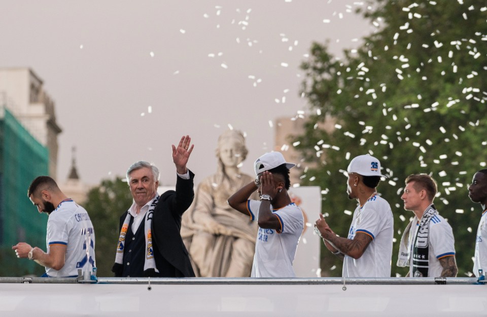 Players and staff paraded the trophy around Madrid