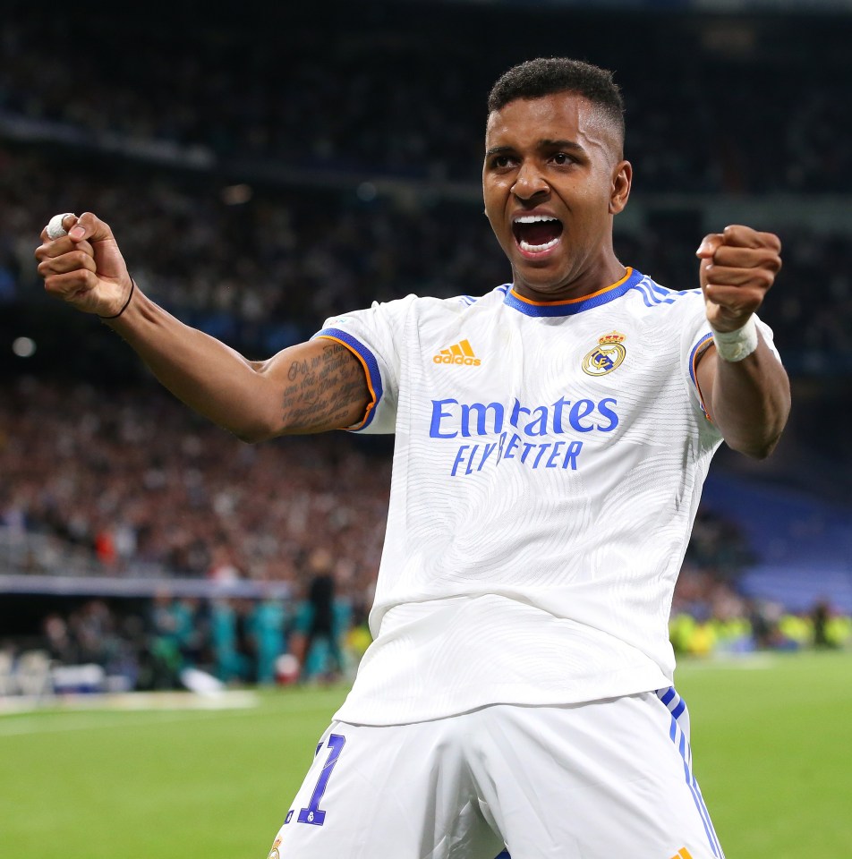 The Brazilian celebrates on an iconic night for him and Real Madrid in the Champions League