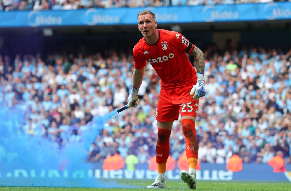 Aston Villa goalkeeper Robin Olsen was assaulted by Man City fans in disgraceful scenes yesterday