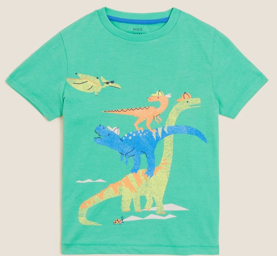 This great dinosaur T-shirt is just £6 at Marks & Spencer