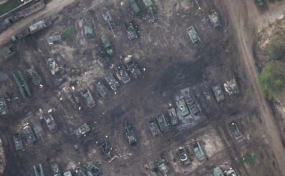 Spy drones have found a massive ‘tank graveyard’ ten miles inside Russia