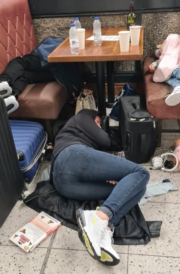 More airport chaos has seen passengers forced to sleep on the floor