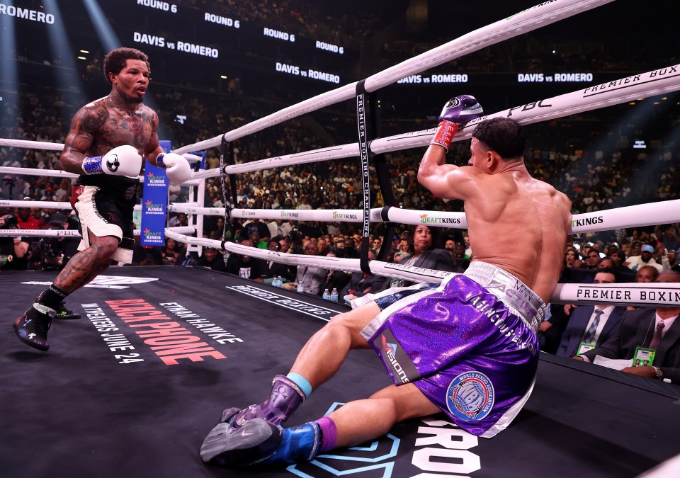 Gervonta Davis sent Rolando Romero crashing into the ropes