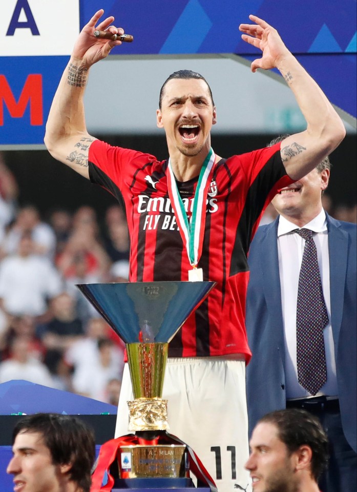 Zlatan Ibrahimovic - smoking a cigar - helped AC Milan win their first Serie A title in 11 years before dedicating it to his late agent, Mino Raiola