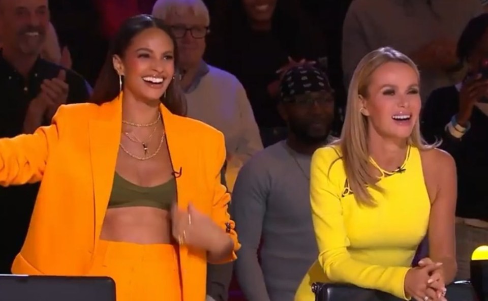 Alesha Dixon and Amanda Holden were in hysterics at David's stunt