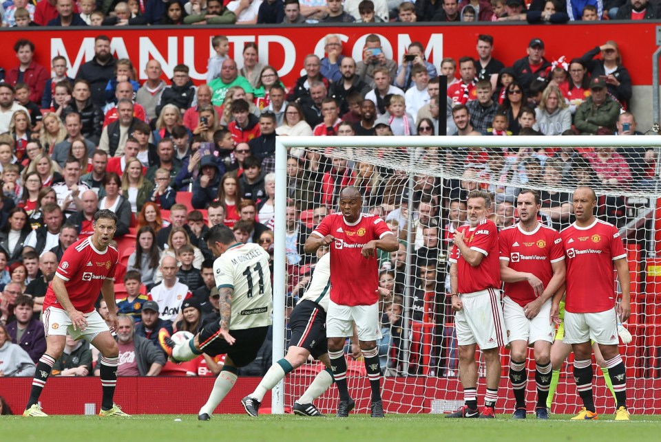 Mark Gonzalez smashed in a stunning free-kick to win the charity match