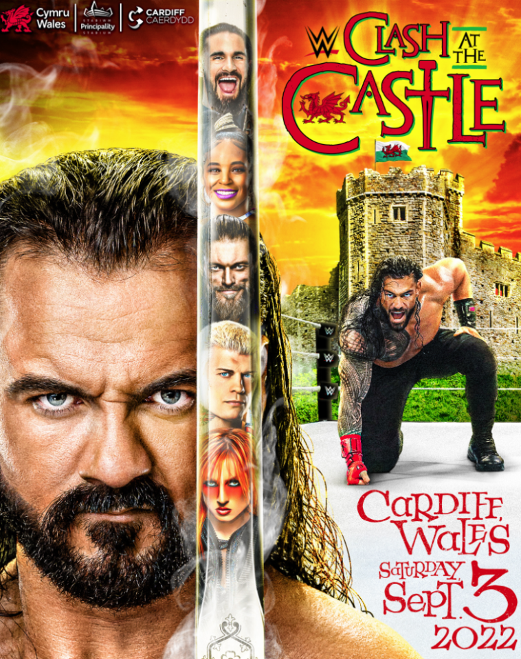 WWE's official poster for the Clash At The Castle