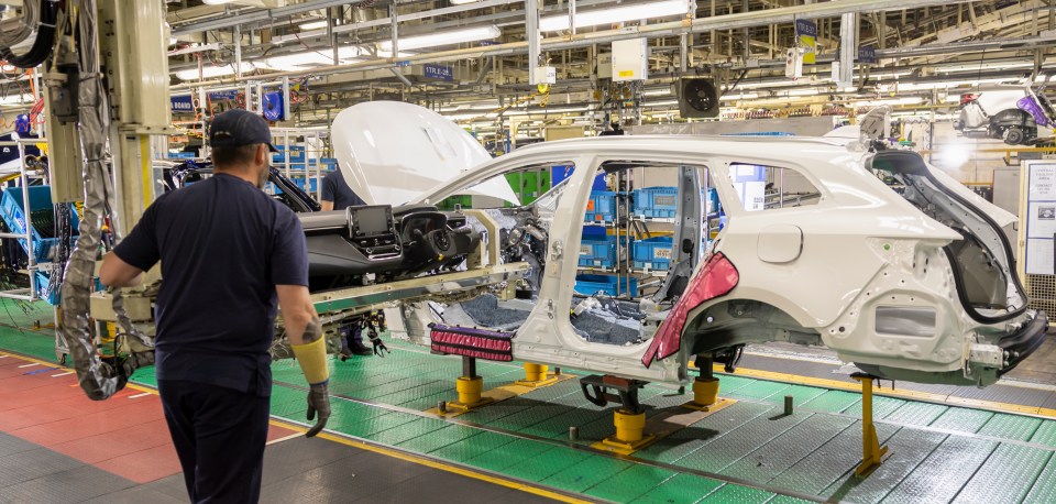 The van version begins by mixing it with the other Corolla hatchbacks and estates as they come down the assembly line at Toyota’s plant in Burnaston, Derbys