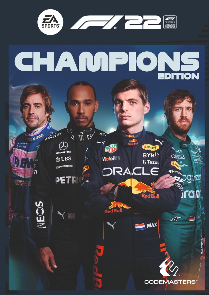 Lewis Hamilton and Max Verstappen are joined by Sebastian Vettel and Fernando Alonso on the cover of the Champions Edition