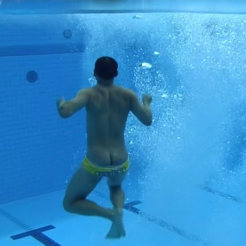 Ryan gave fans an eyeful after taking part in the synchronized dive