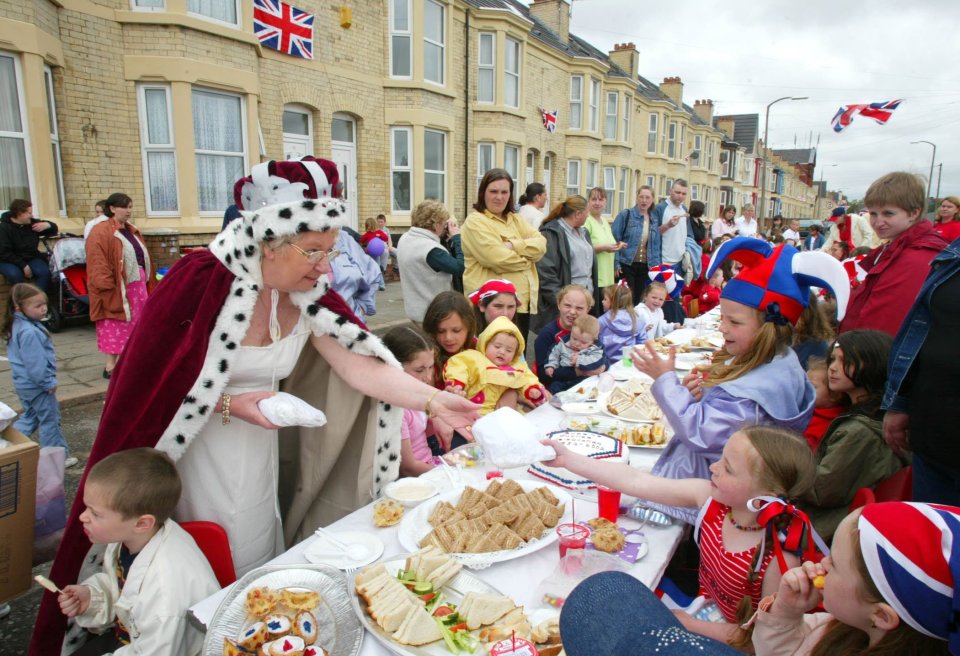 Brits celebrate the Queen's Golden Jubilee in 2002