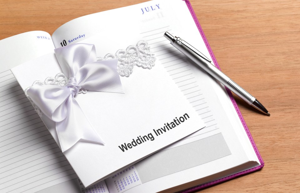 Wedding invitation and diary