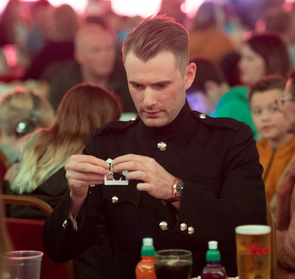 Britain's Got Talent star Richard Jones practicing his famous cut-out paper magic trick