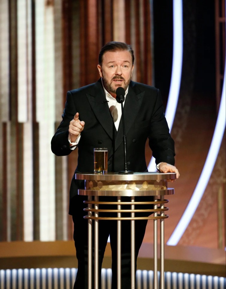 Ricky left Hollywood stars in shock with his brutal opening monologue