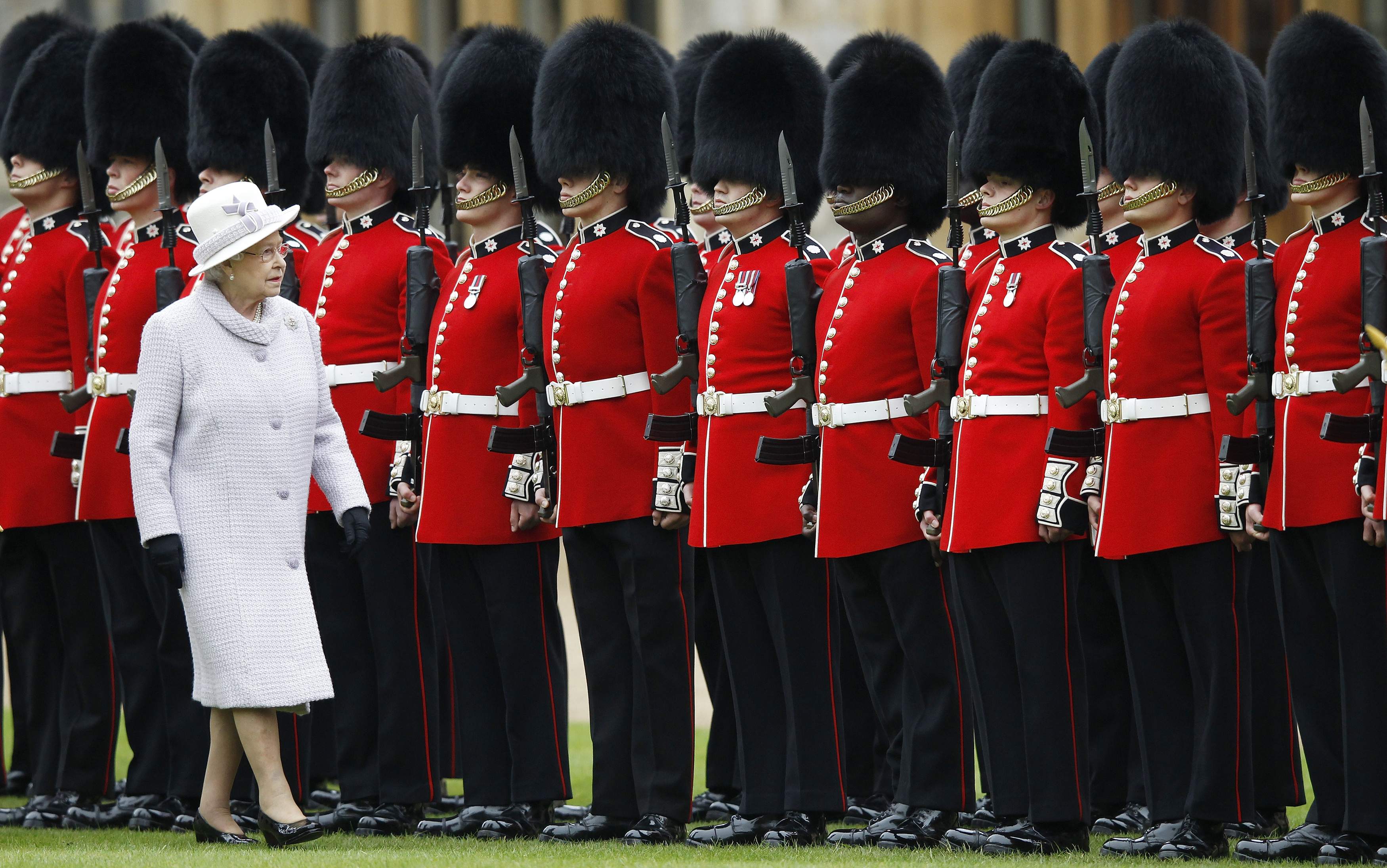 The Queen inspects the Coldstream Guards at Windsor Castle in 2012