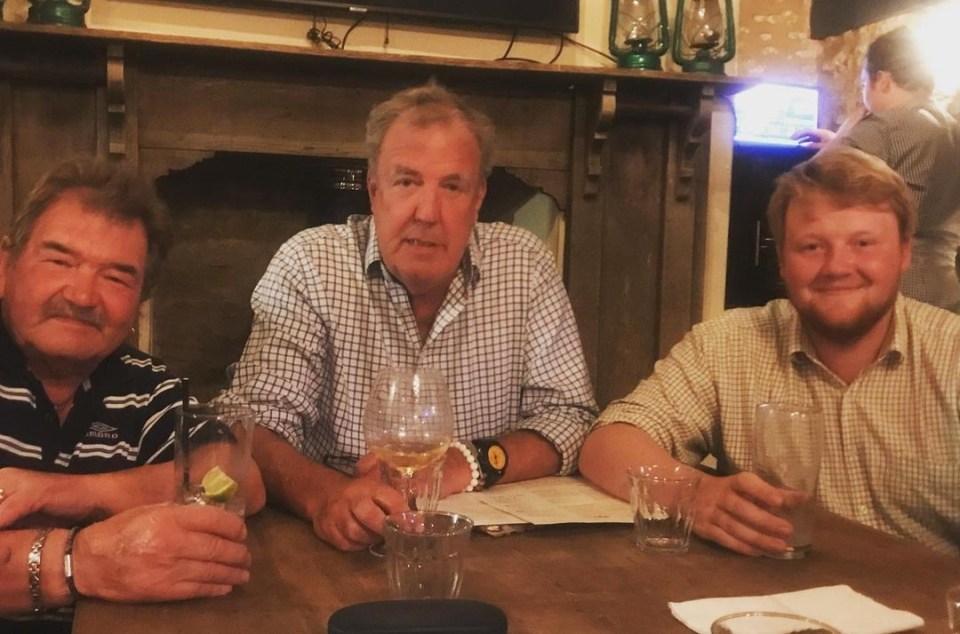 Jeremy in the pub with Gerald, left, and Kaleb