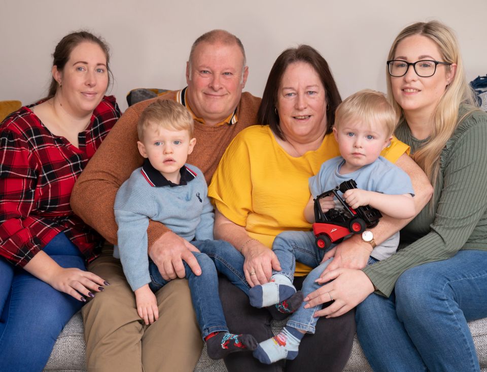 Mark and Ruth Chalmers, middle, used their lottery win to help daughters Leanne, left, and Natalie, right, have kids