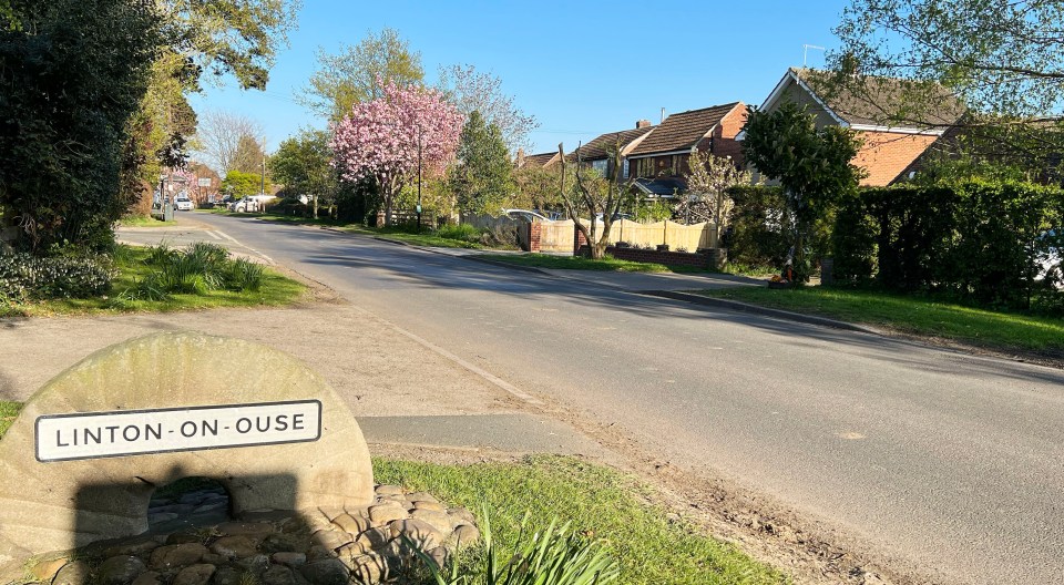 The welcome sign that greets visitors to the North Yorkshire village