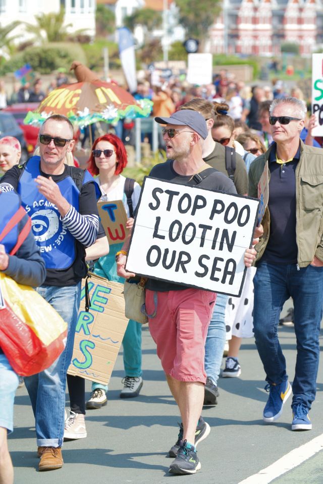 Protests, such as this one in Worthing last month, have been held recently over sewage pollution