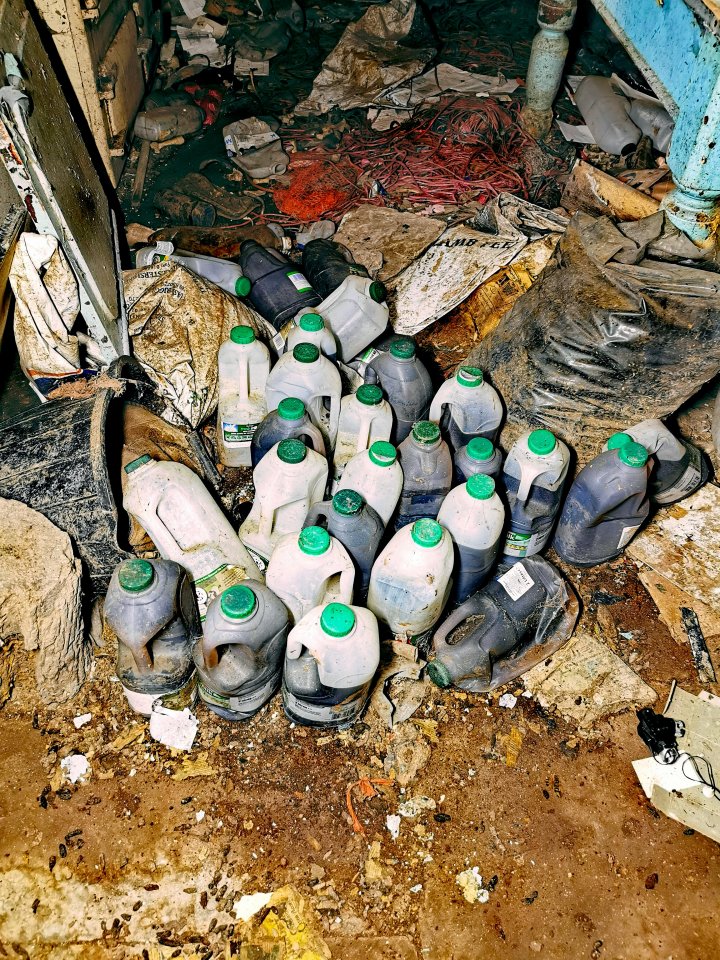 Kyle thought the numerous milk containers could have been filled with tractor oil