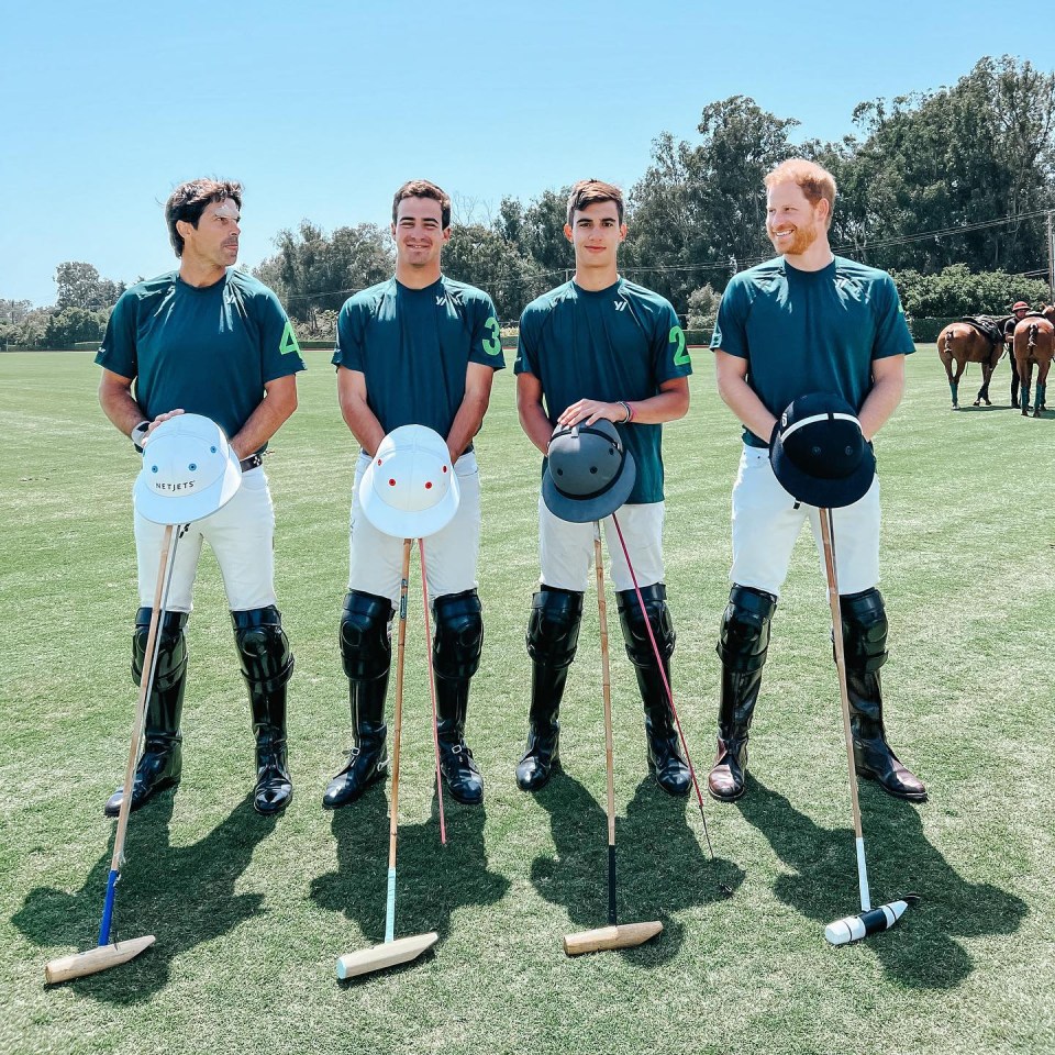 Nacho Figueras shared this snap of the new team on Instagram and was thrilled to have Prince Harry onboard